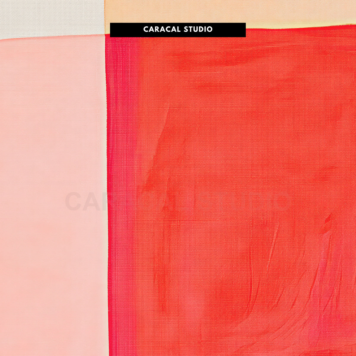 Close-up of the brush texture in the red and pink blocks