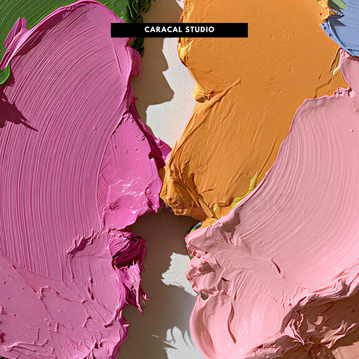 Close-up of the thick, glossy paint ridges