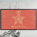 Star ornament art on a black TV on a white marble wall
