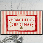 Merry Little Christmas art on a black TV on a white marble wall