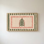 Folk Christmas tree Frame TV art in an oak frame on a warm white wall