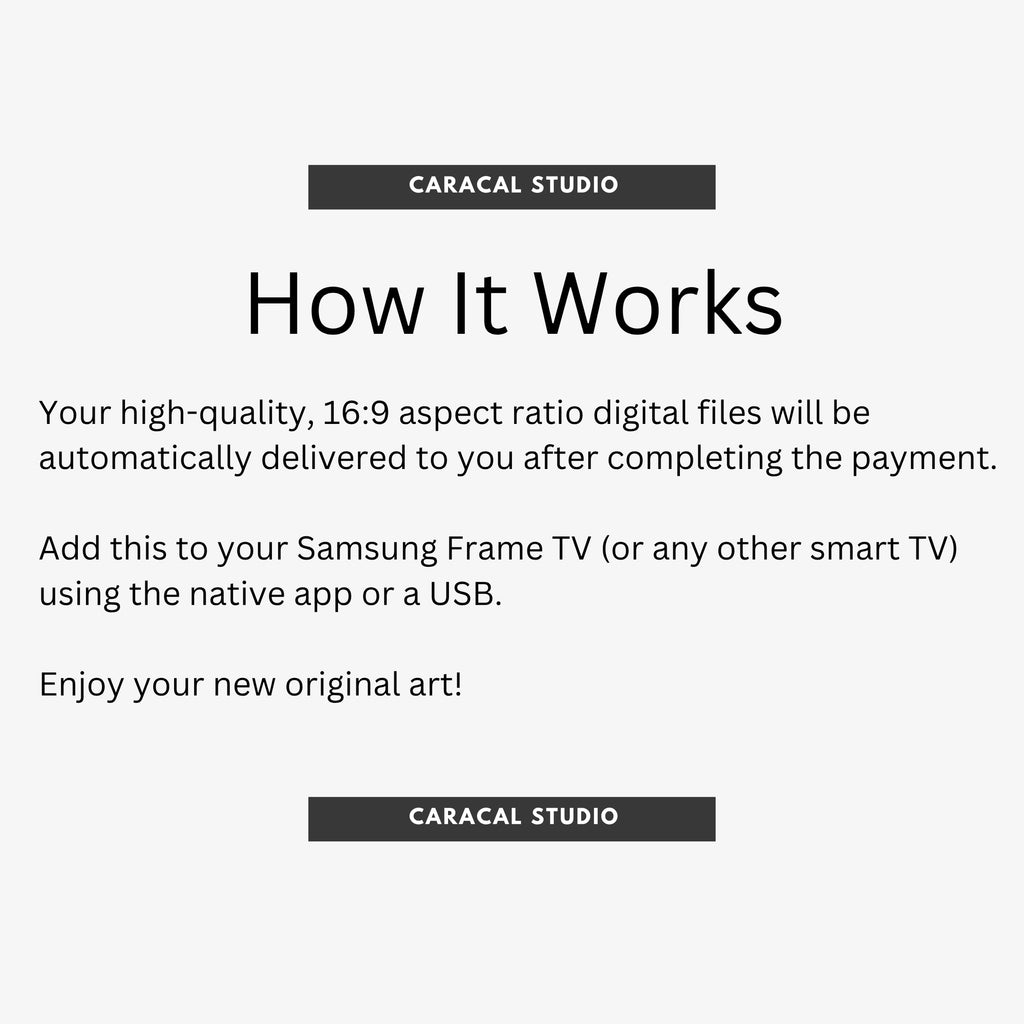 How it works: download the 16:9 file and add it to your Frame TV or any smart TV