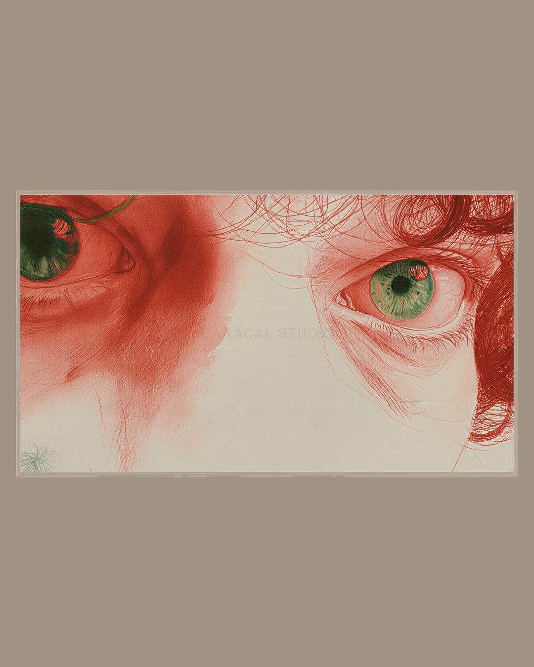 Video of the Red Pencil Gaze Frame TV art in a room