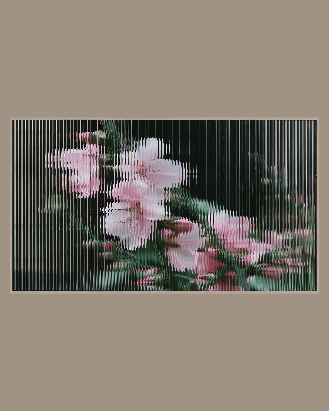 Video of the Fluted Glass Blossoms Frame TV art in a room