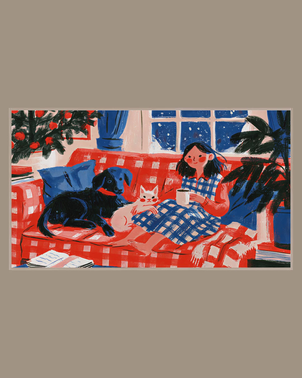 Video of the Cocoa Night with Pets Frame TV art in a room