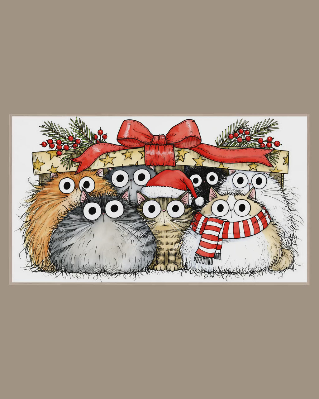 Video of the Gift Box Cat Pile Frame TV art in a room