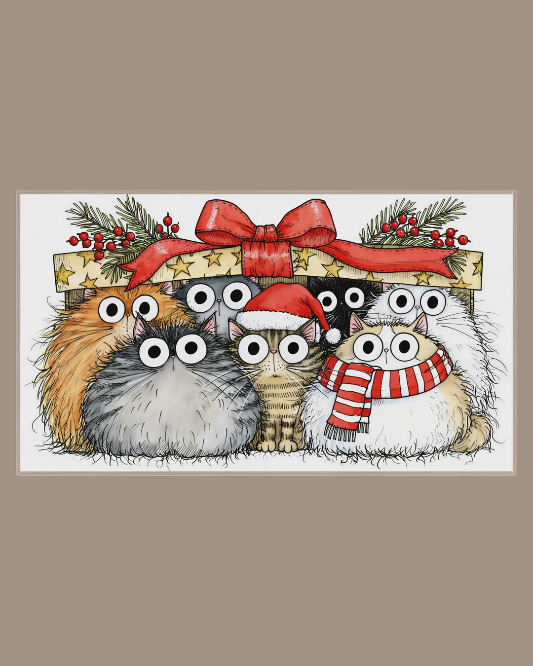 Video of the Gift Box Cat Pile Frame TV art in a room