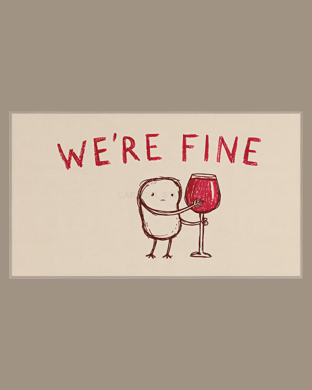 Video of the Worried Wine Doodle Frame TV art in a room