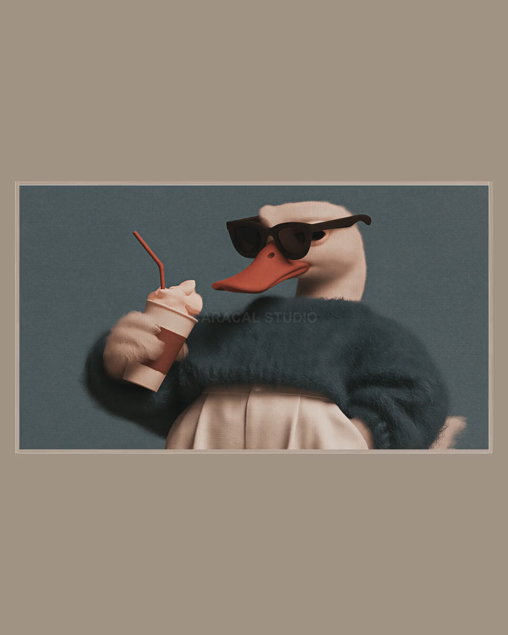 Video of the Cool Duck in Shades Frame TV art in a room