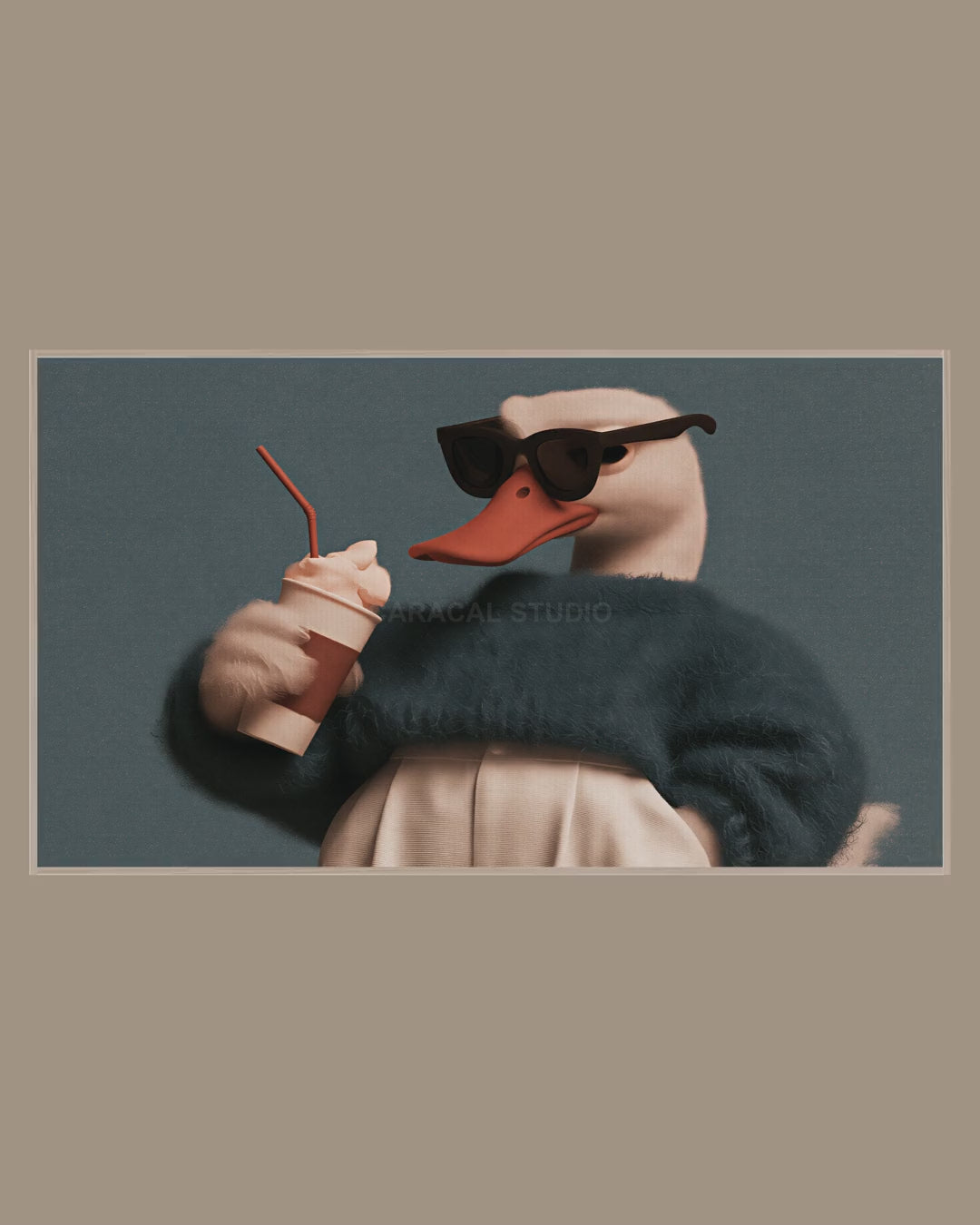 Video of the Cool Duck in Shades Frame TV art in a room