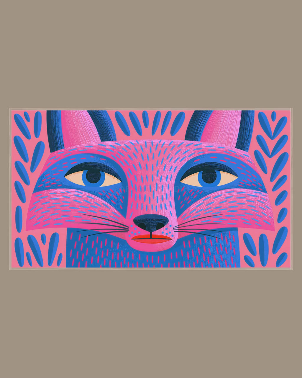 Video of the Dotted Folk Fox Frame TV art in a room