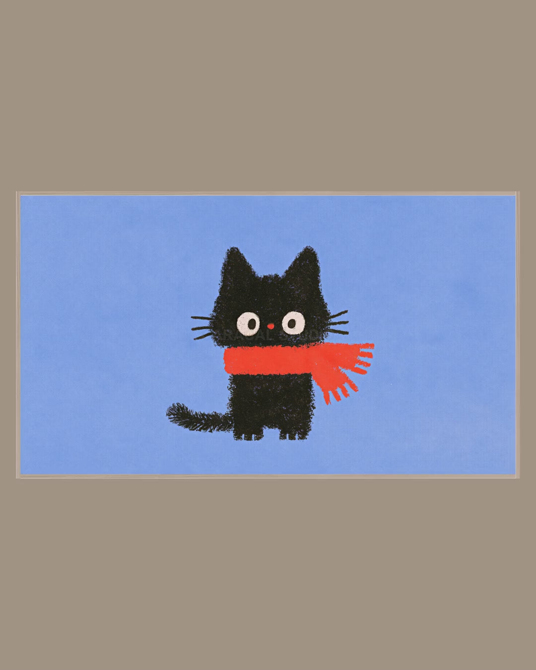 Video of the Red Scarf Kitten Frame TV art in a room