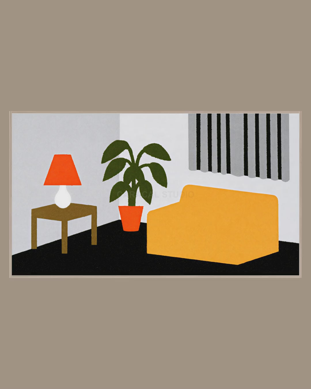 Video of the Orange Lamp Quiet Room Frame TV art in a room