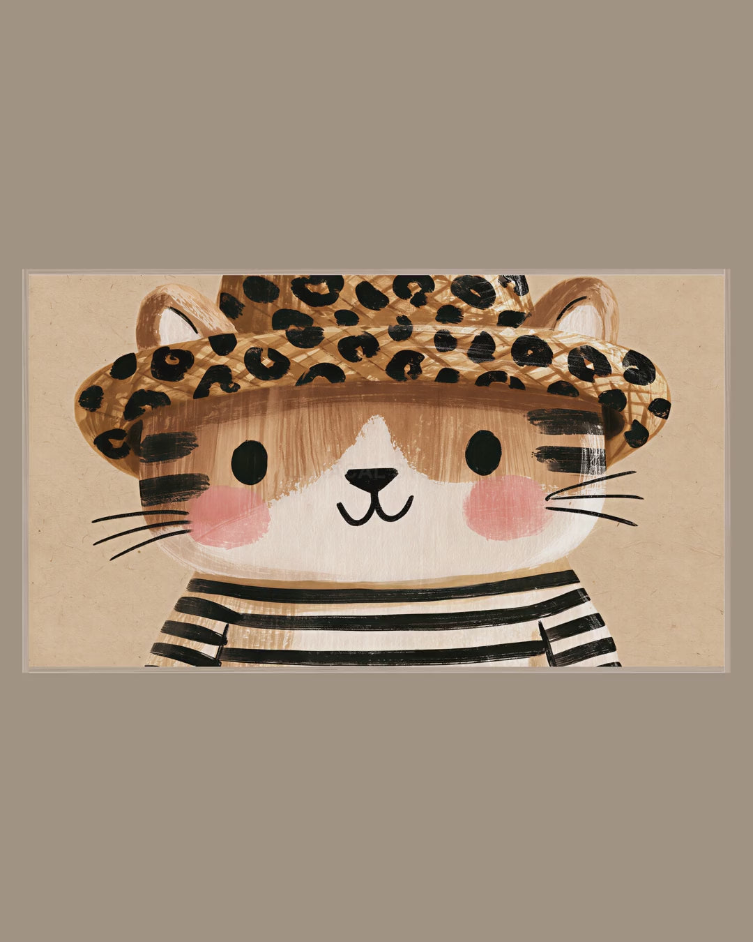 Video of the Leopard Hat Kitten Frame TV art in a room