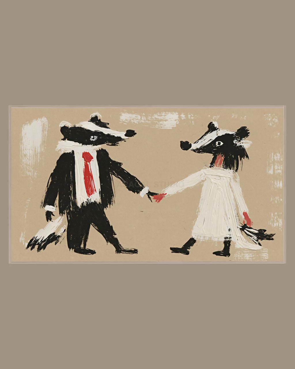 Video of the Badger Bride and Groom Frame TV art in a room