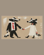 Video of the Badger Bride and Groom Frame TV art in a room