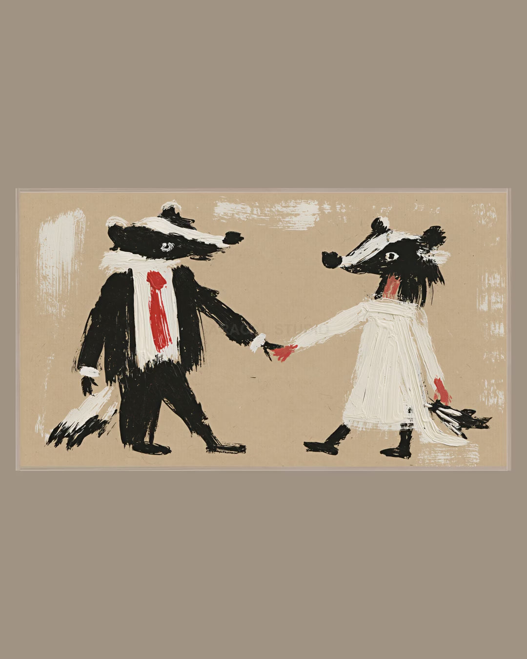 Video of the Badger Bride and Groom Frame TV art in a room