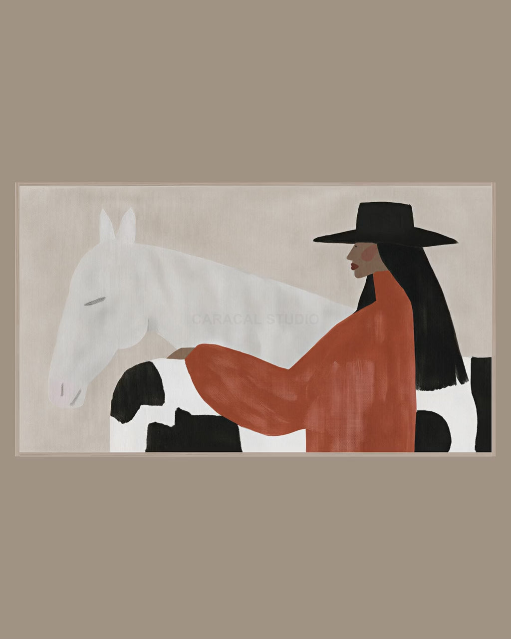 Video of the Cow Print Cowgirl Frame TV art in a room