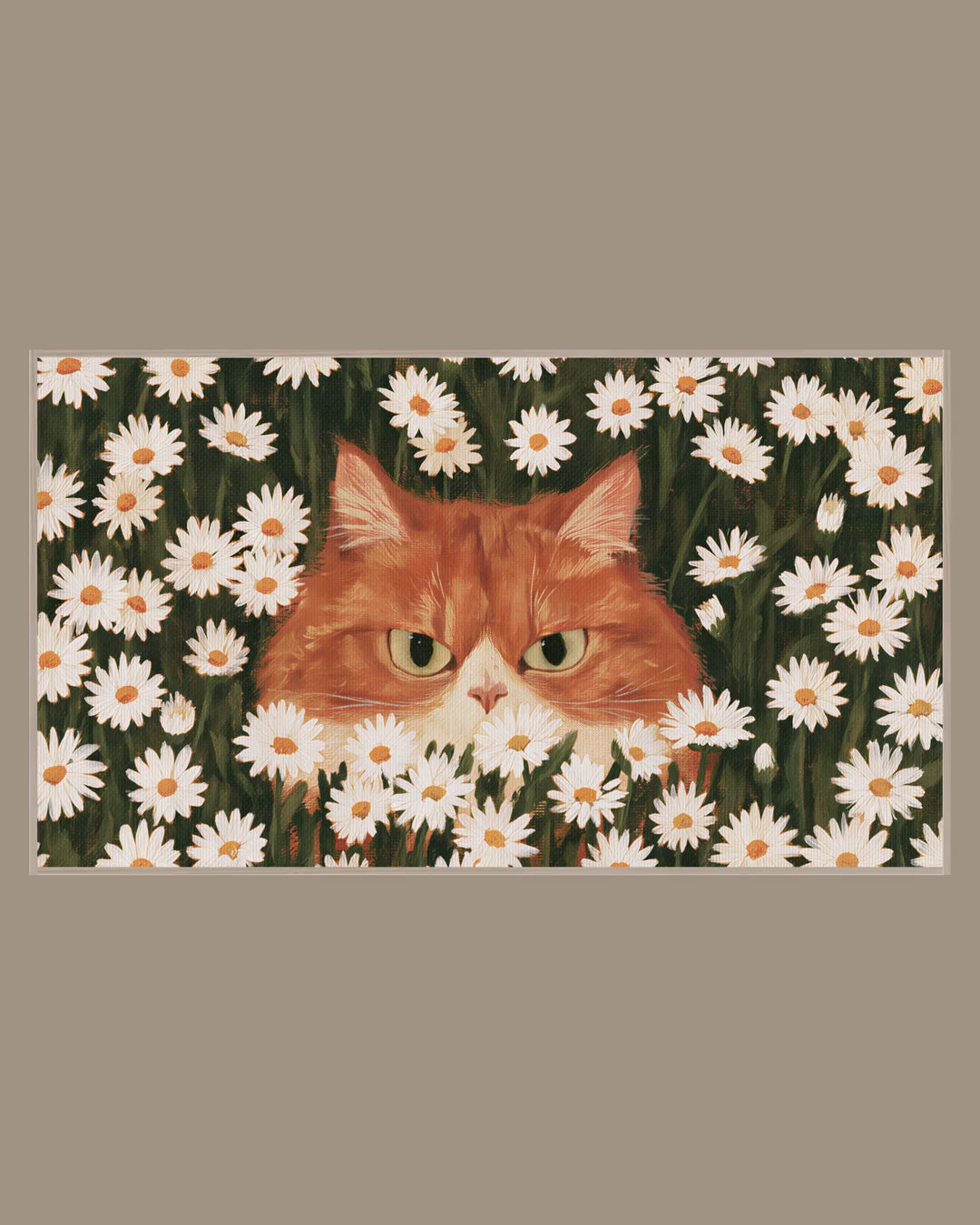 Video of the Daisy Field Ginger Cat Frame TV art in a room