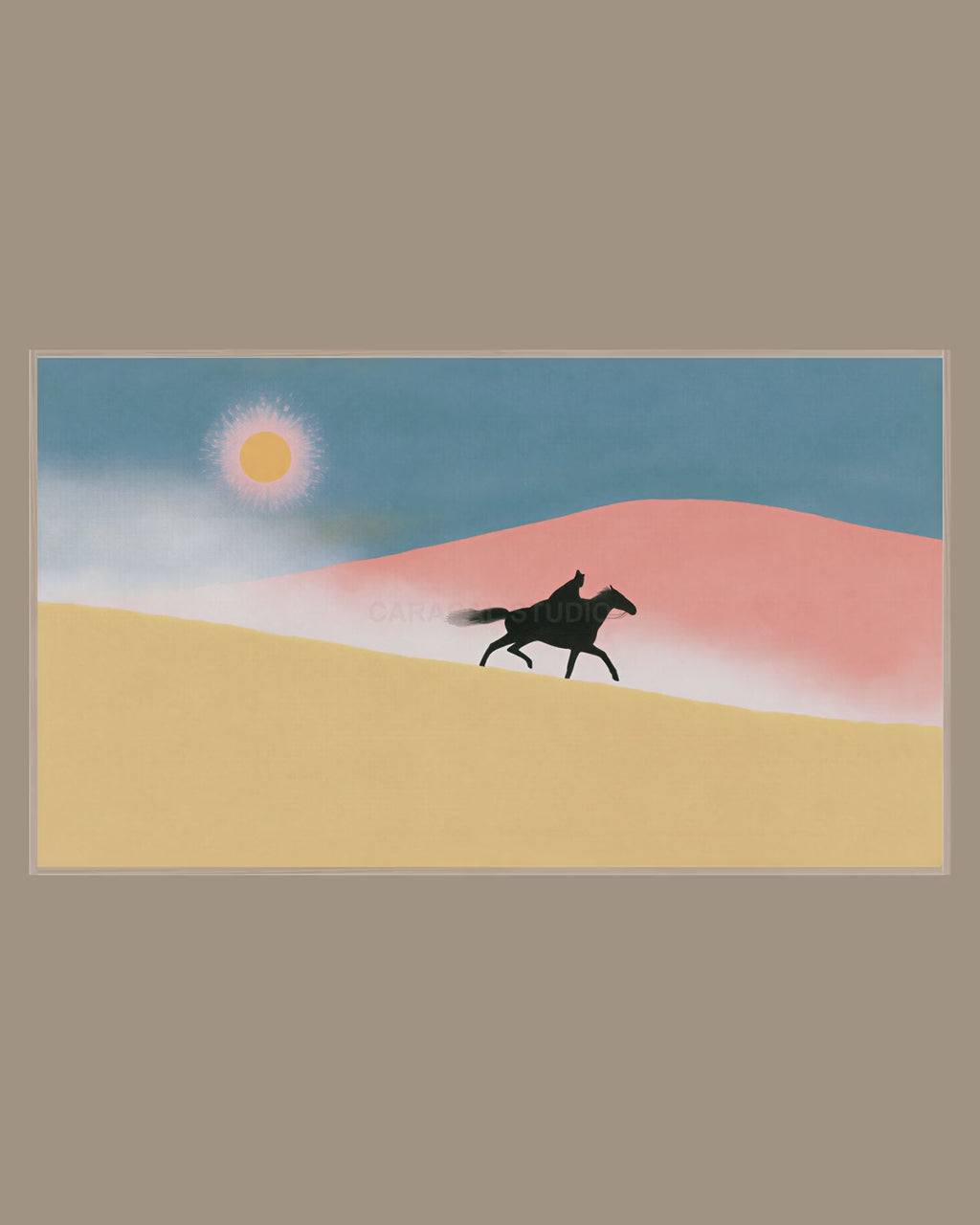 Video of the Desert Dune Rider Frame TV art in a room