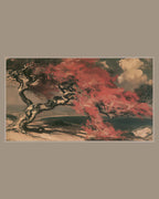 Video of the Japanese Red Tree Frame TV art in a room