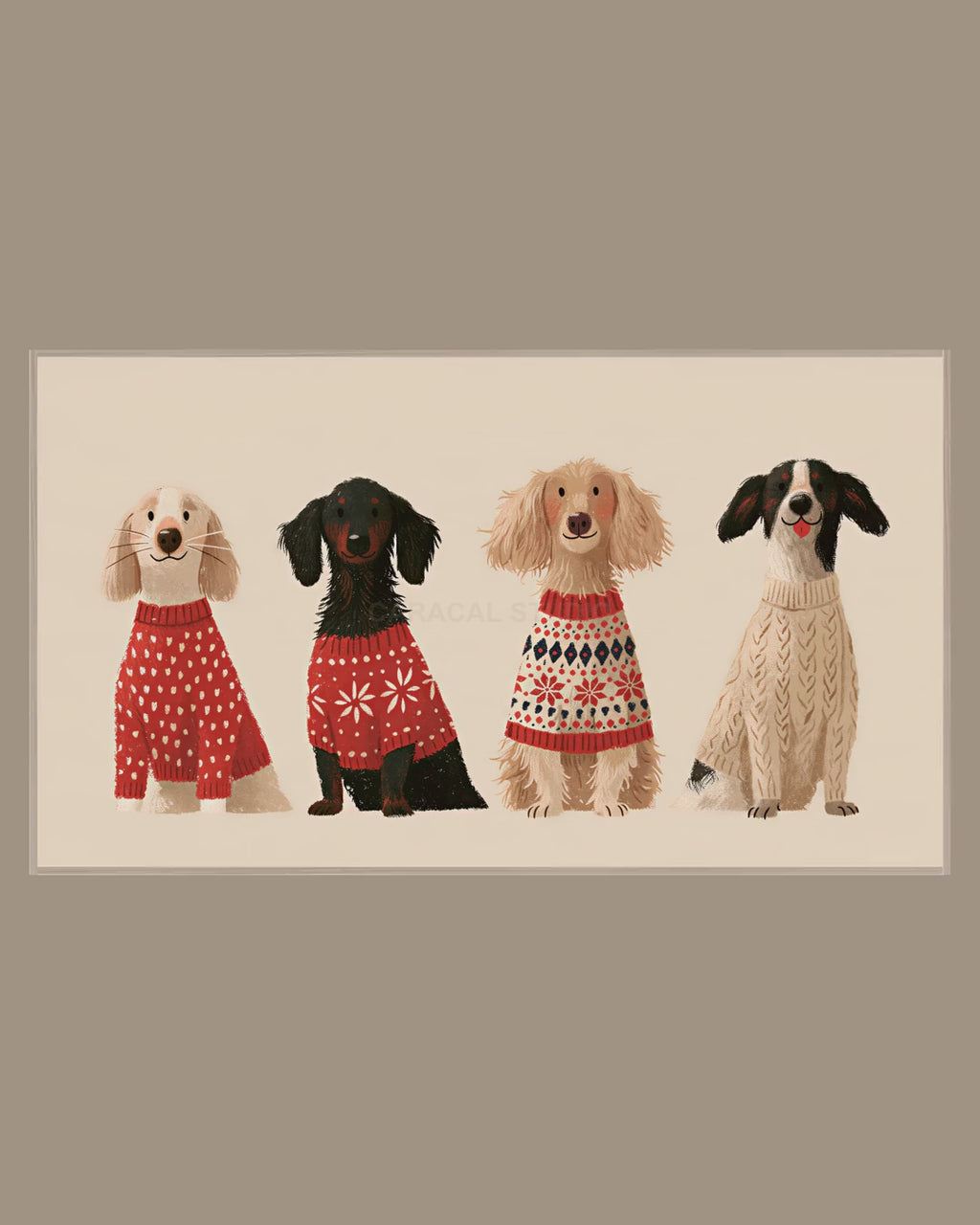 Video of the Knit Sweater Dogs Frame TV art in a room