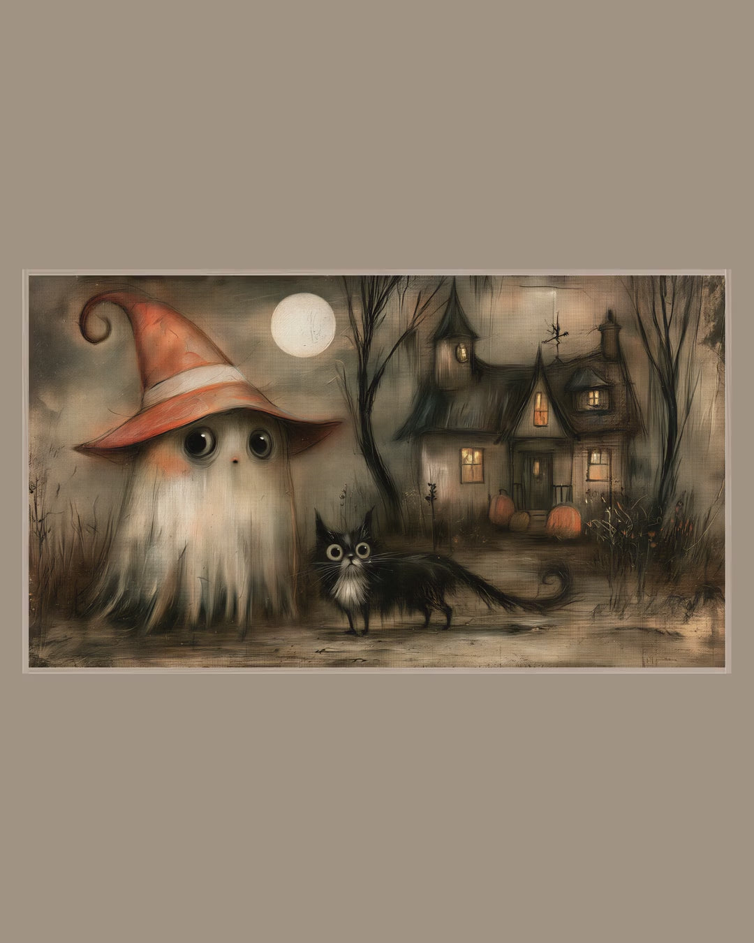 Video of the Haunted House Friends Frame TV art in a room