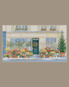 Video of the Snowy Paris Flower Shop Frame TV art in a room