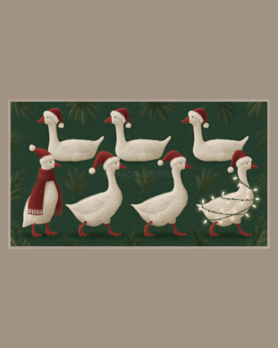 Video of the Glowing Goose Parade Frame TV art in a room