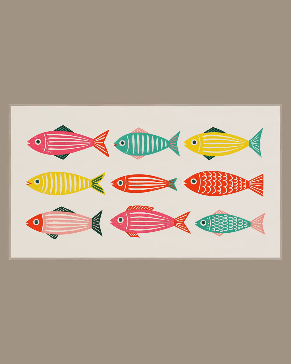 Video of the Nine Folk Fish Frame TV art in a room