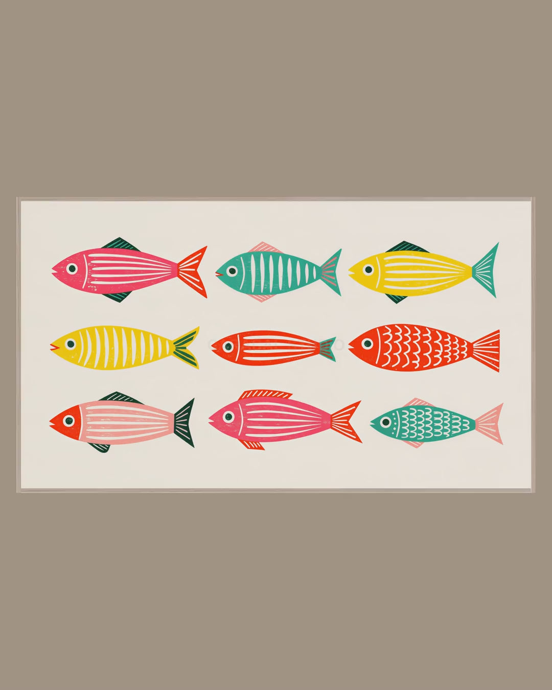 Video of the Nine Folk Fish Frame TV art in a room