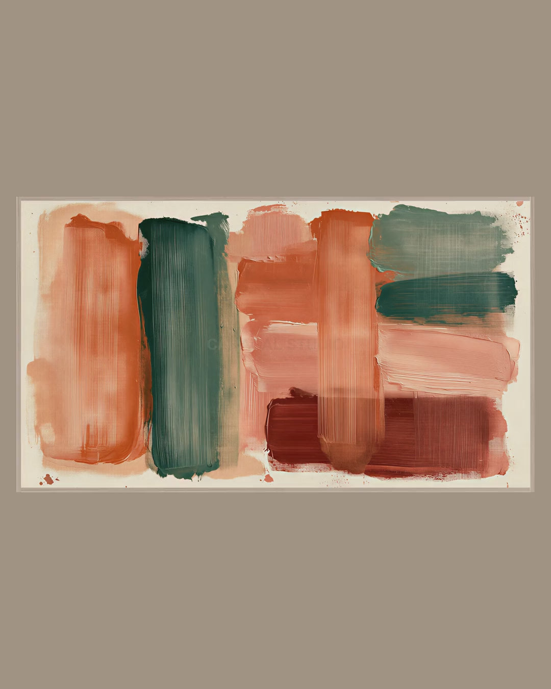 Video of the Earthy Brushstroke Blocks Frame TV art in a room