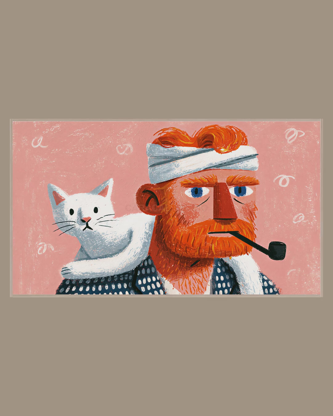 Video of the Pipe and White Cat Frame TV art in a room