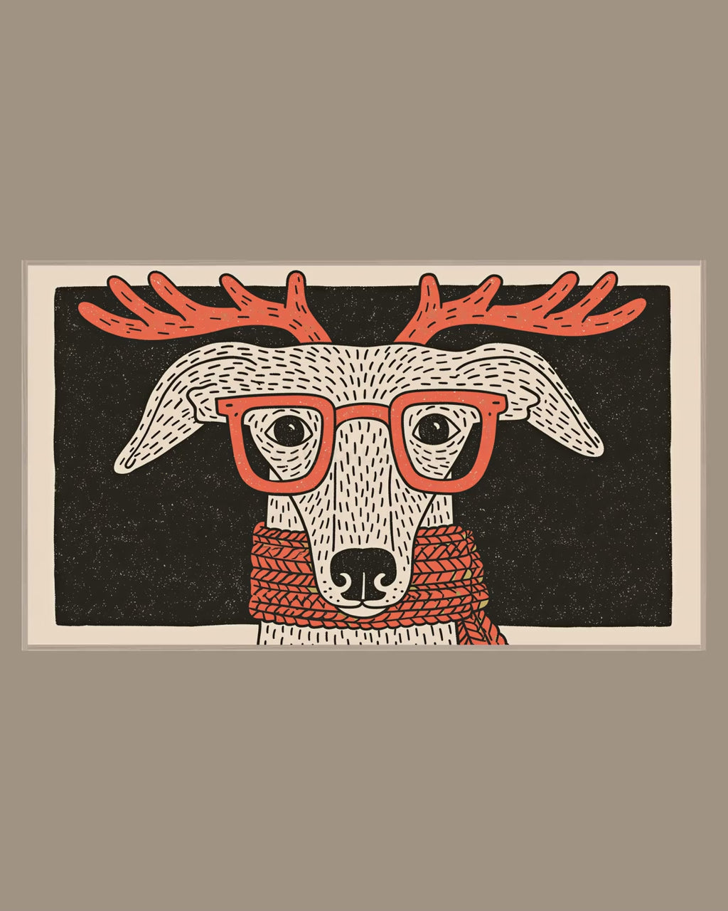 Video of the Whippet in Red Antlers Frame TV art in a room
