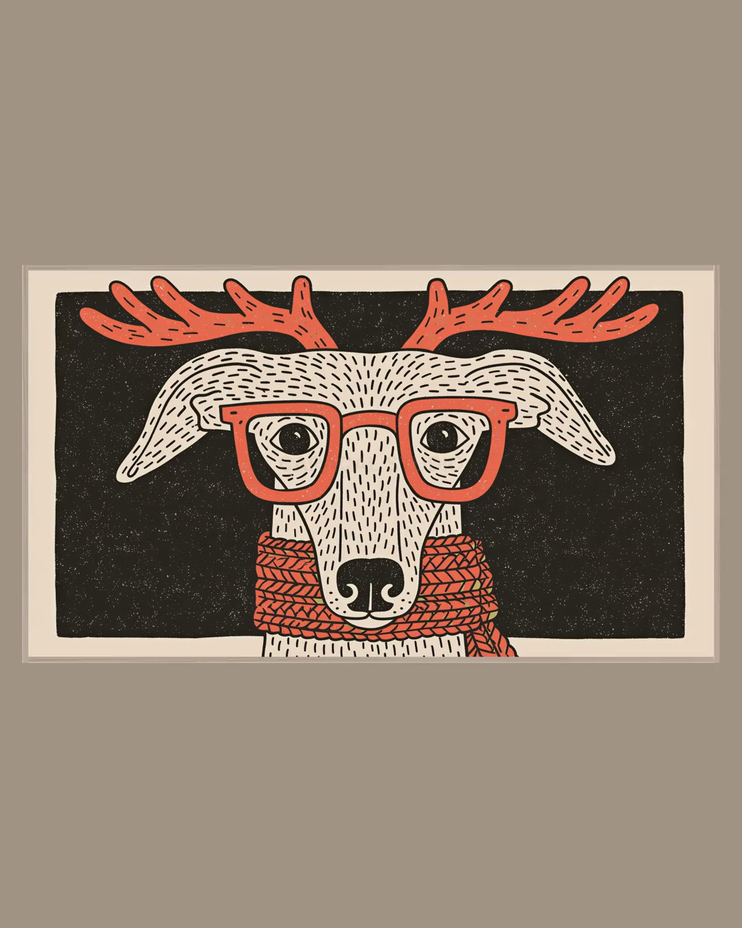 Video of the Whippet in Red Antlers Frame TV art in a room
