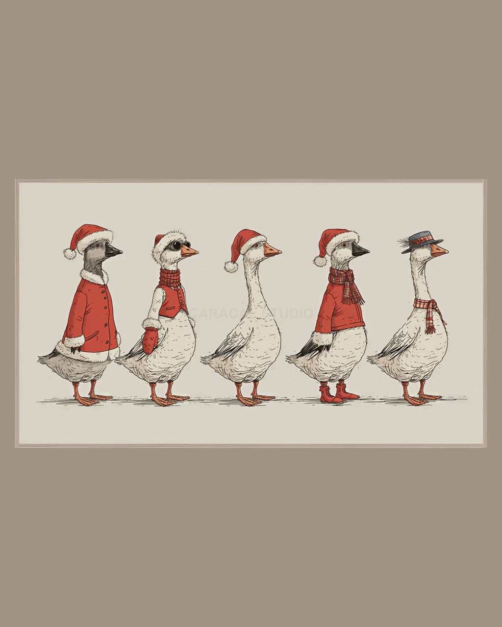 Video of the Five Festive Geese Frame TV art in a room