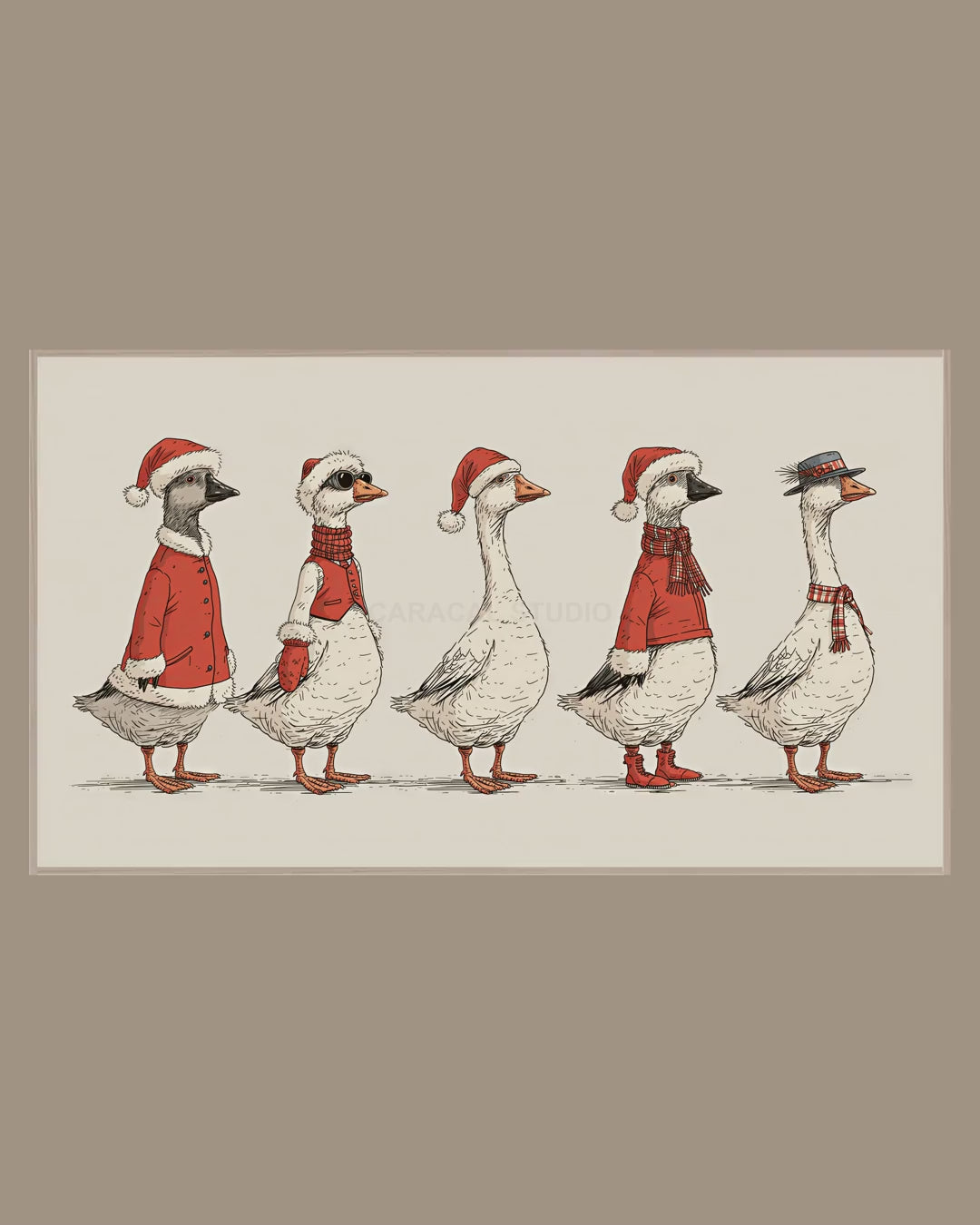 Video of the Five Festive Geese Frame TV art in a room