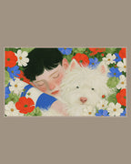 Video of the Westie Wildflower Portrait Frame TV art in a room