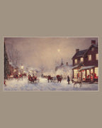 Video of the Pink Moon Sleigh Town Frame TV art in a room