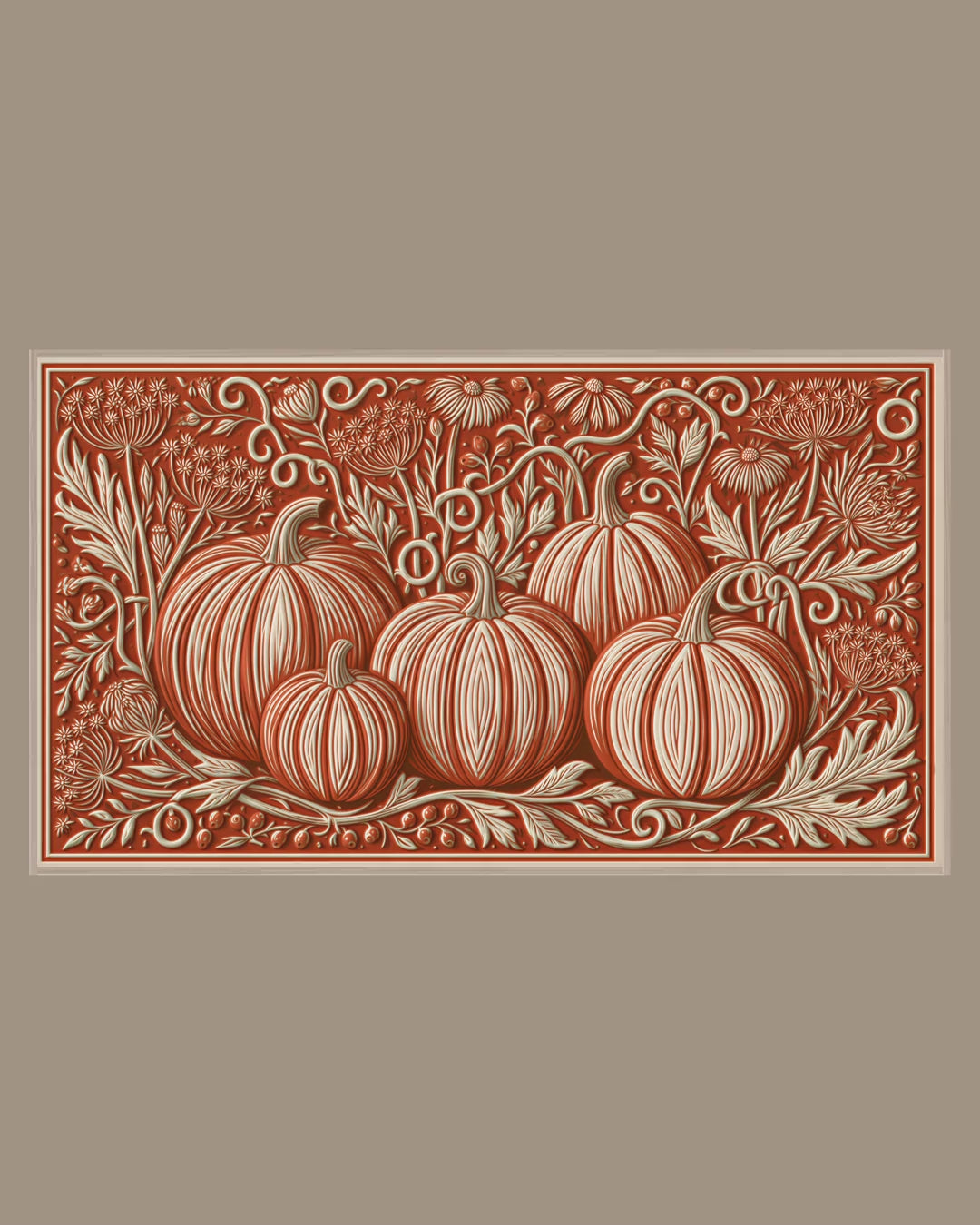 Video of the Folk Pumpkin Relief Frame TV art in a room