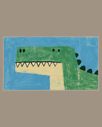 Video of the Toothy Green Dinosaur Frame TV art in a room