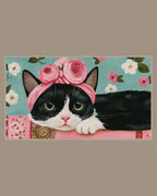 Video of the Rose Crown Cat Frame TV art in a room