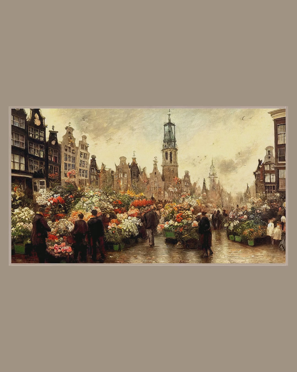 Video of the Old Amsterdam Flower Market Frame TV art in a room