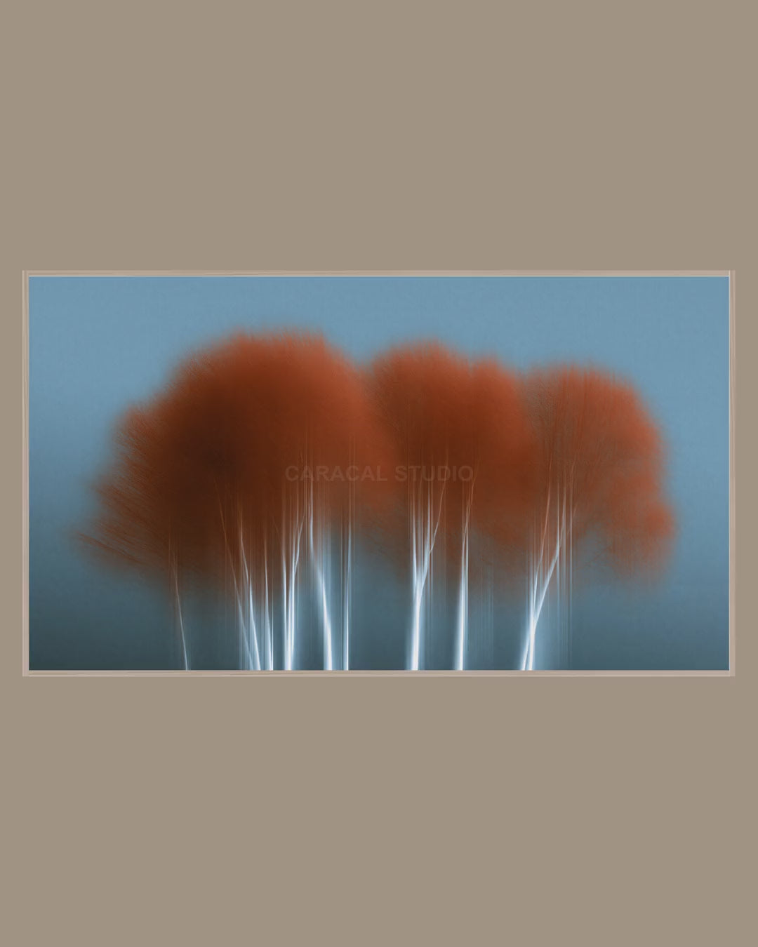 Video of the Blurred Autumn Birches Frame TV art in a room