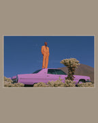 Video of the Pink Car Desert Pose Frame TV art in a room