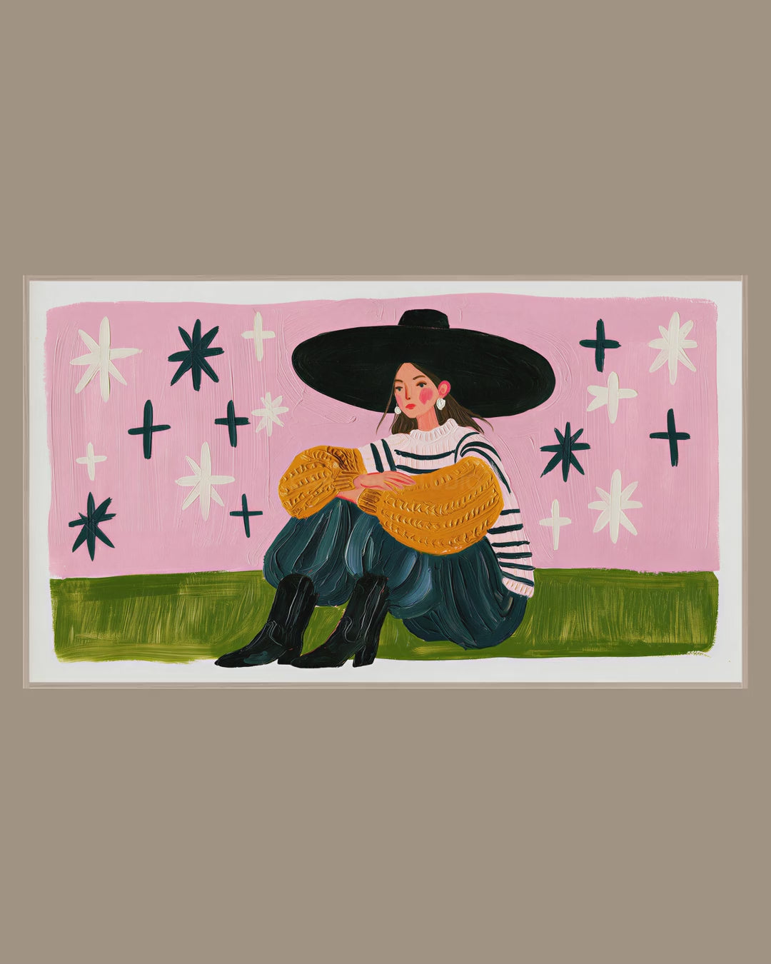 Video of the Big Hat Star Wall Frame TV art in a room