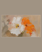 Video of the Orange and White Poppies Frame TV art in a room