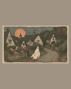 Video of the Moonlit Village Ghost Frame TV art in a room