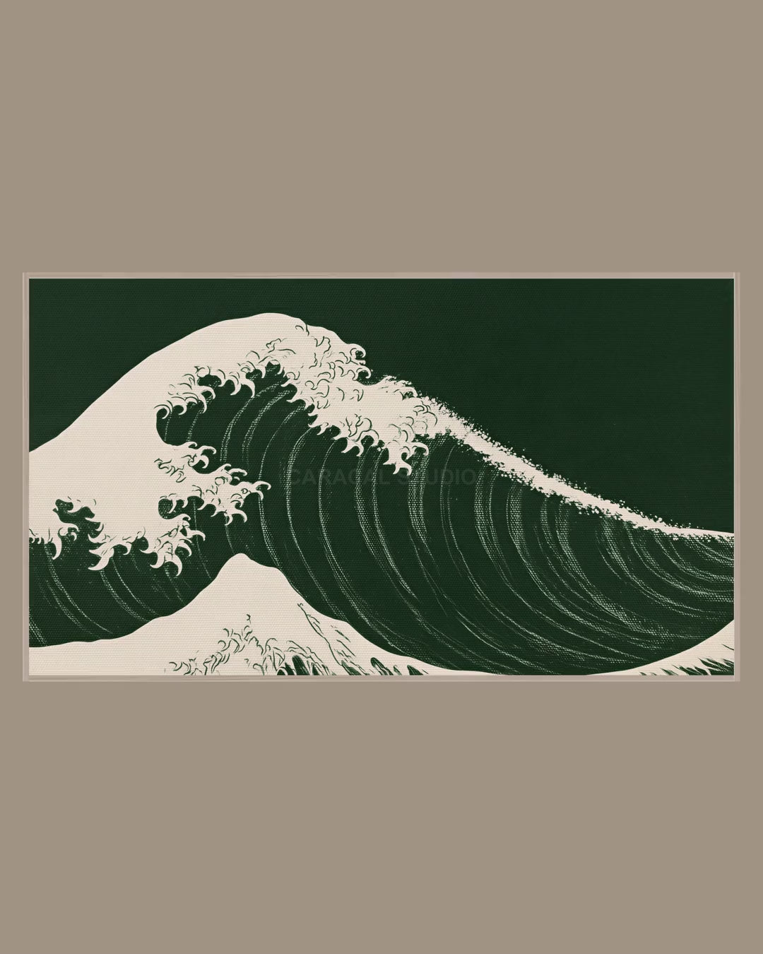 Video of the Midnight Curling Wave Frame TV art in a room