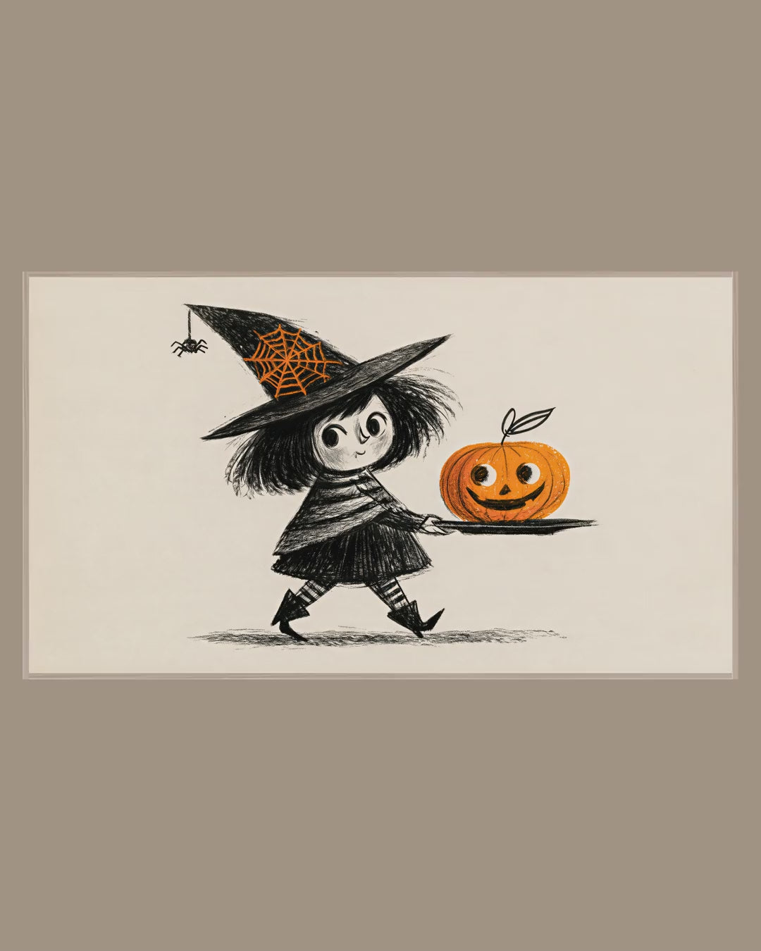 Video of the Little Witch Lantern Frame TV art in a room